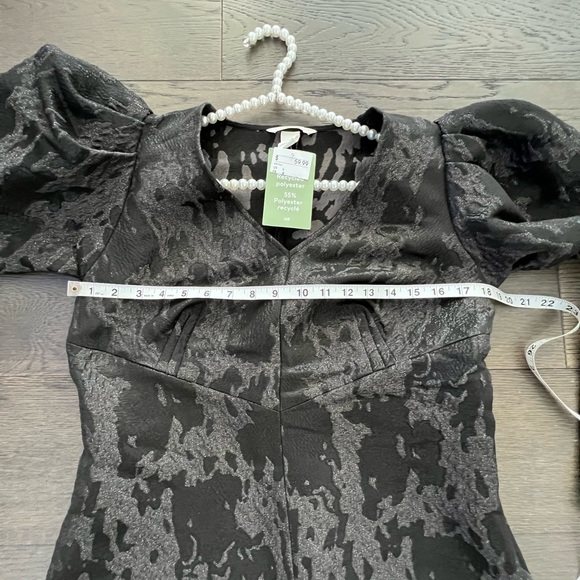 H&M Womens Black Jacquard Dress sz Large - Picture 6 of 16